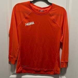 Hoka Men's Glide 3/4 Sleeve Performance Running Shirt Orange